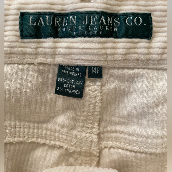 Lauren Jeans Co. corduroy cotton casual cream pants 14P - Picture 8 of 12
